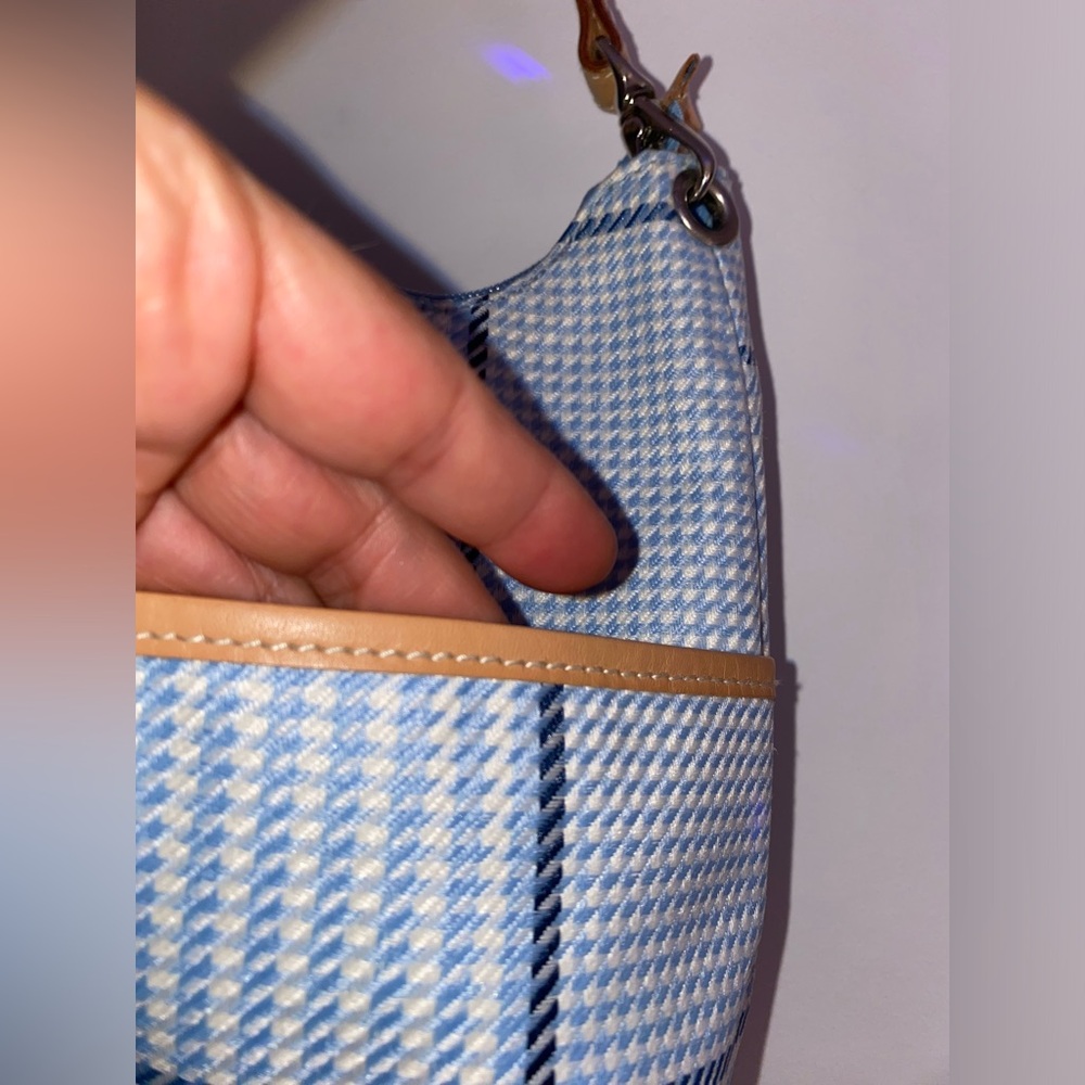 Small Lauren Ralph Lauren Hobo Plaid Blue Handbag - Picture 3 of 14